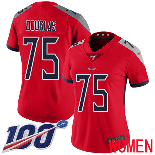 Tennessee Titans Limited Red Women Jamil Douglas Jersey NFL Football 75 100th Season Inverted Legend
